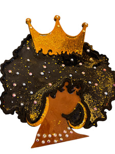 Paint and Pour Your Bejeweled Afro Queen